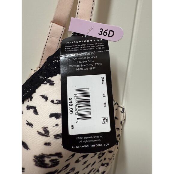 NWT Maidenform Comfort Devotion Full Coverage Underwire T Shirt Bra Leopard 36D - Picture 3 of 7